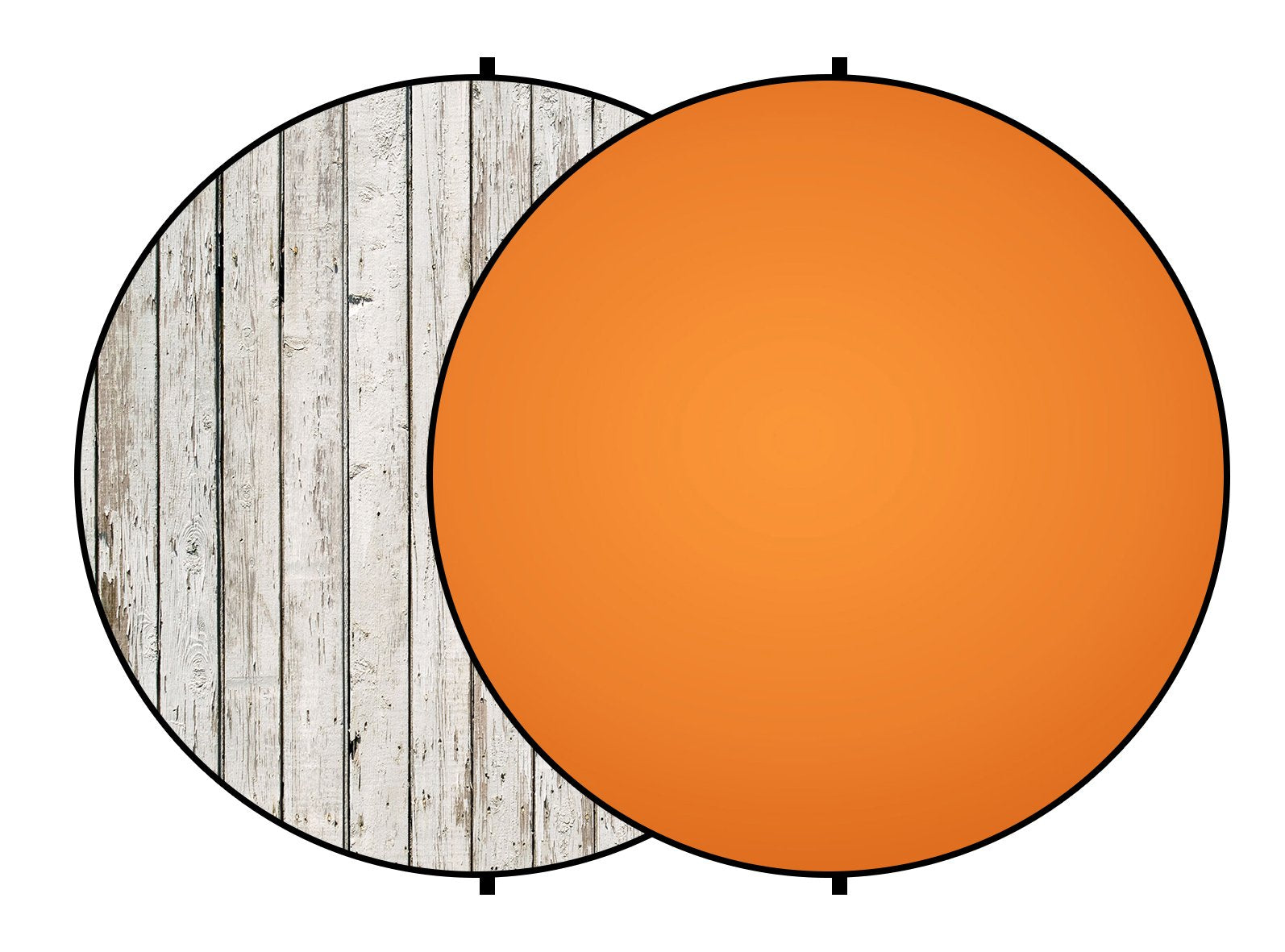 Kate Double-face Rond Bois Blanc/Abstrait Orange Photographie Toile de fond Pliable 5x5pi(1.5x1.5m)