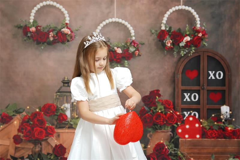 Kate Saint-Valentin Vintage Roses rouges Toile de fond conçue par Emetselch - Kate Backdrop FR