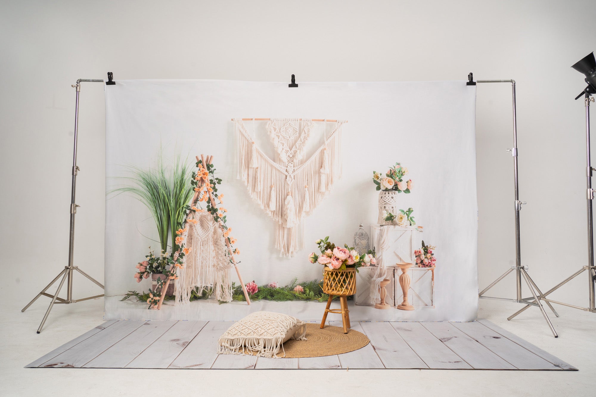 Kate Boho Printemps Tente Fleurs Toile de fond conçu par Emetselch - Kate Backdrop FR