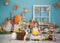 Kate Lapins Pâques Carottes Bleu Enfant Toile de fond Conçu par Emetselch - Kate Backdrop FR