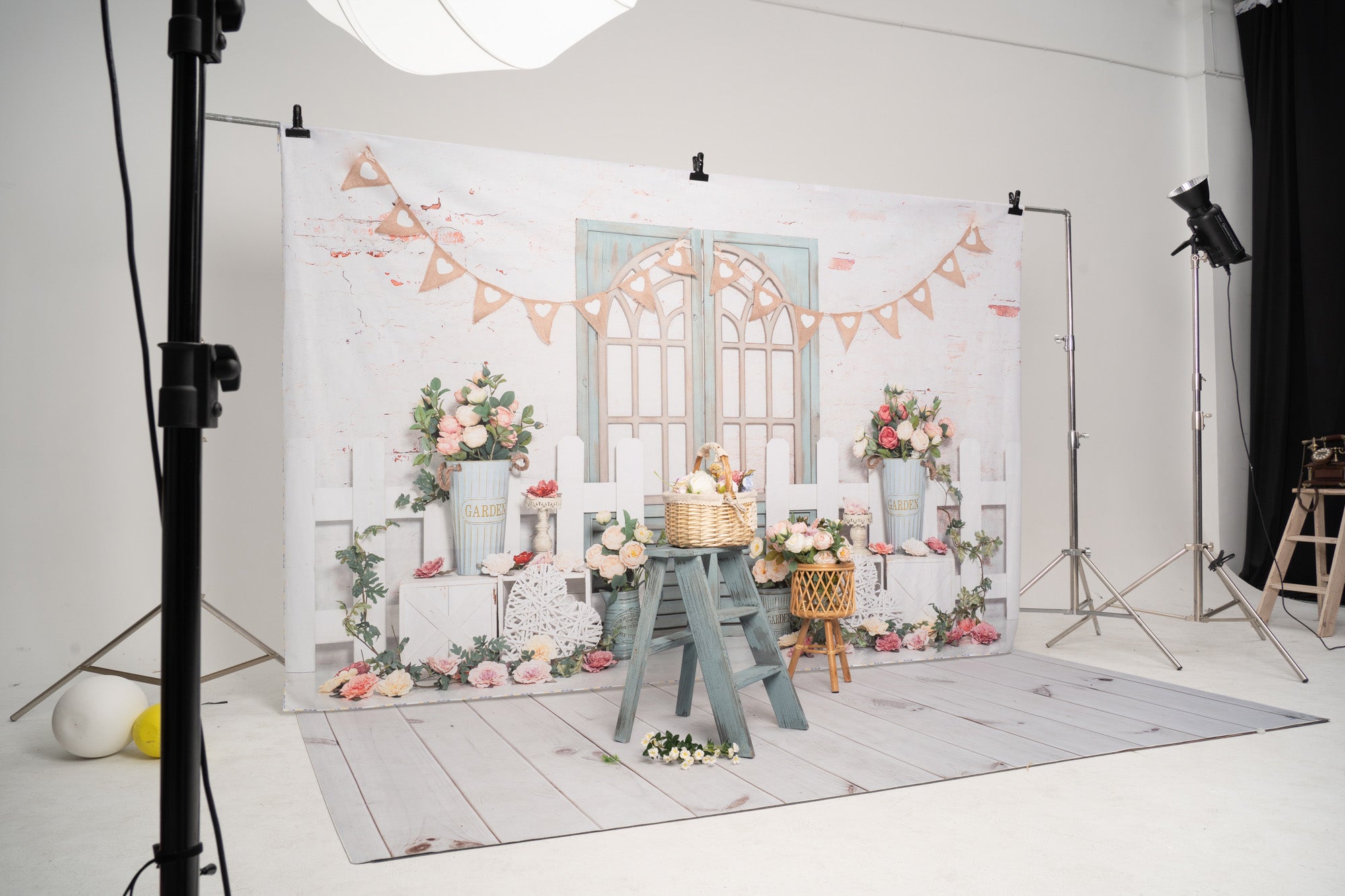 Kate Maison de fleurs Printemps Pâques Toile de fond conçue par Emetselch - Kate Backdrop FR