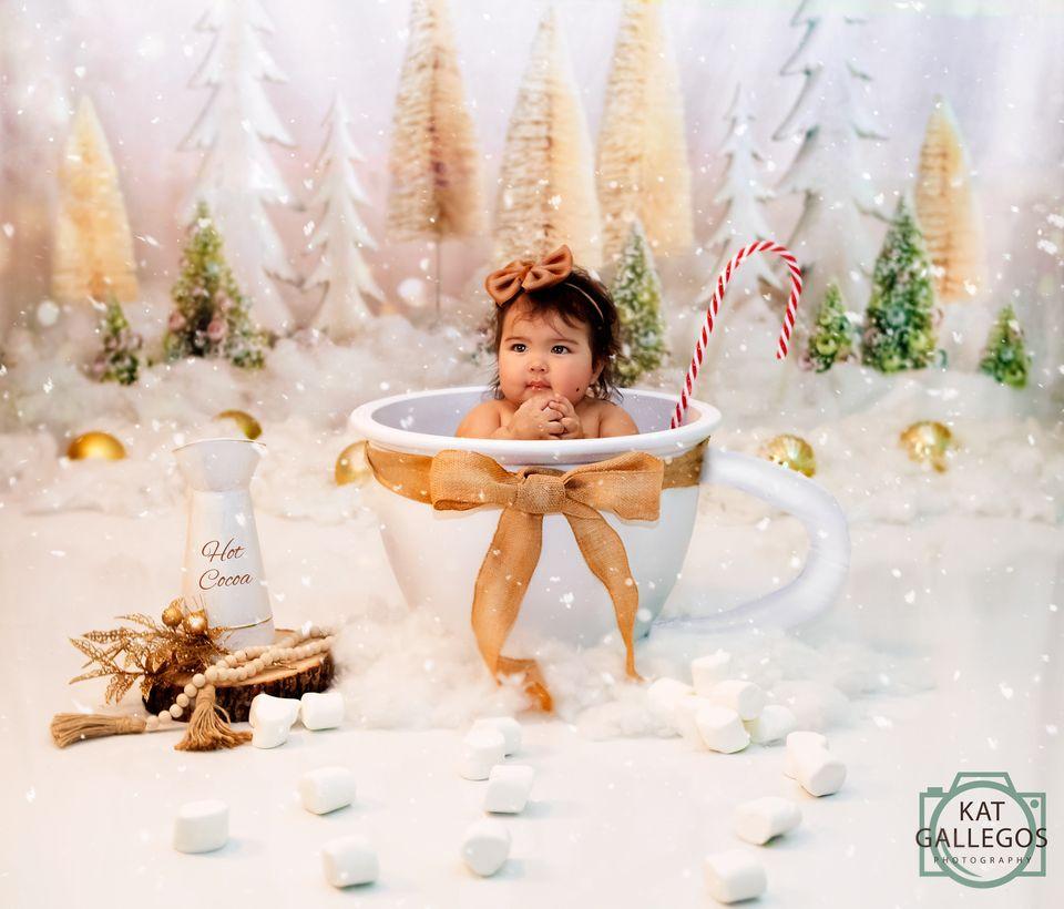 Kate Arbres de Noël Élégant Paillettes Toile de fond conçue par Mandy Ringe Photography