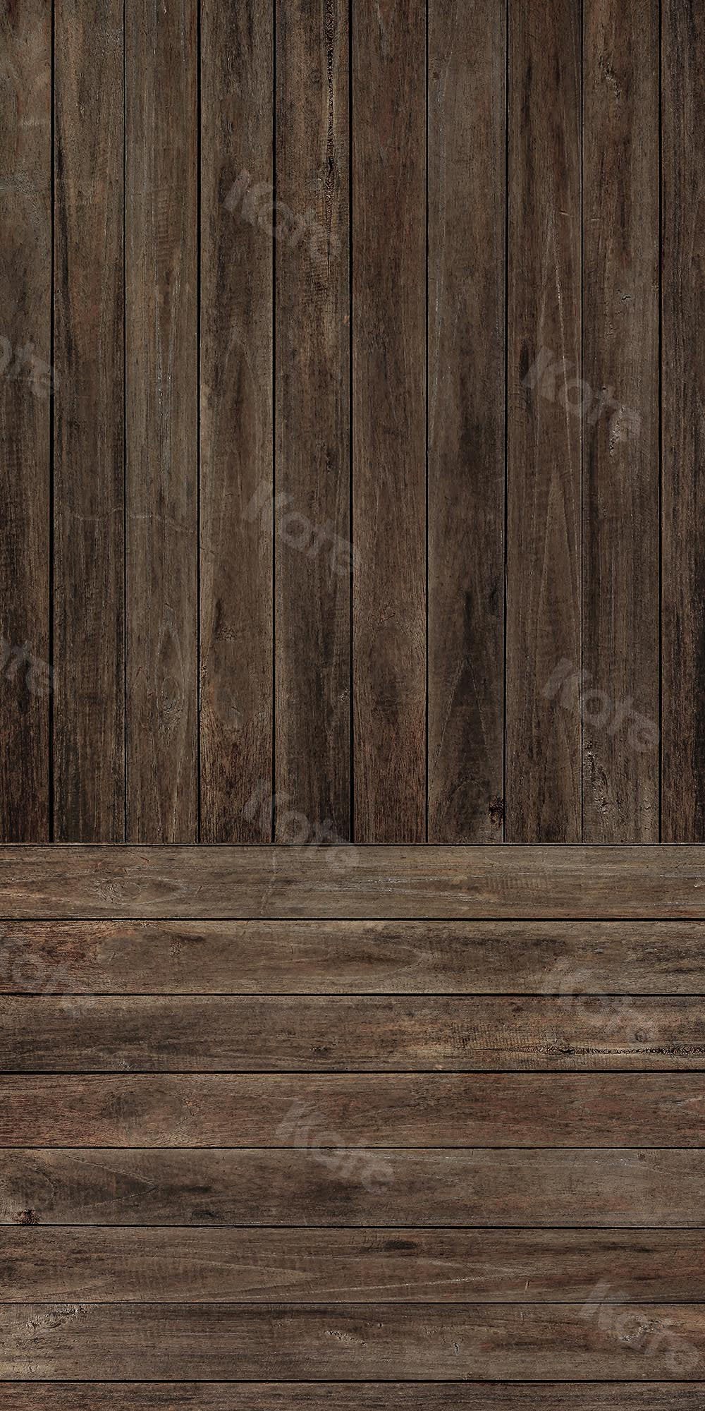 Kate Sweep Mur-à-Sol la toile de fond en bois brun foncé pour la photographie conçue par Kate Image - Kate Backdrop FR