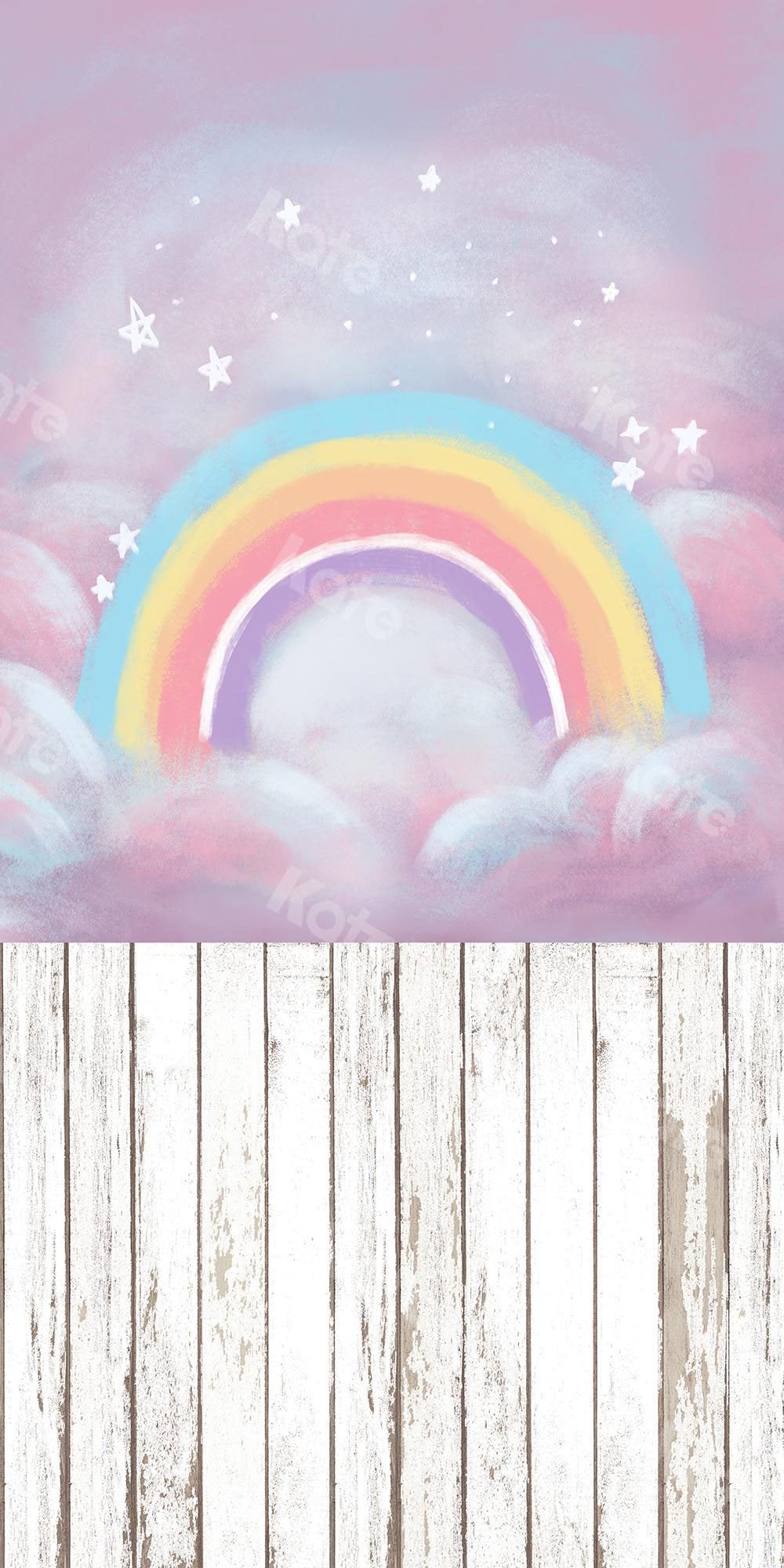 Kate Sweep Mur-à-Sol Cake smash Arc-en-ciel Toile de fond conçue par Chain Photographie - Kate Backdrop FR
