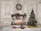 Kate Cheminée Mur Rétro Sapin de Noël Toile de fond conçue par Jerry_Sina - Kate Backdrop FR