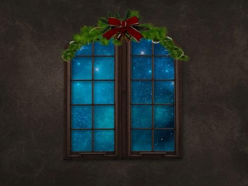 Katebackdrop£ºKate Christmas Window Night Sky Dark Backdrop for Photography Designed By Jerry_Sina