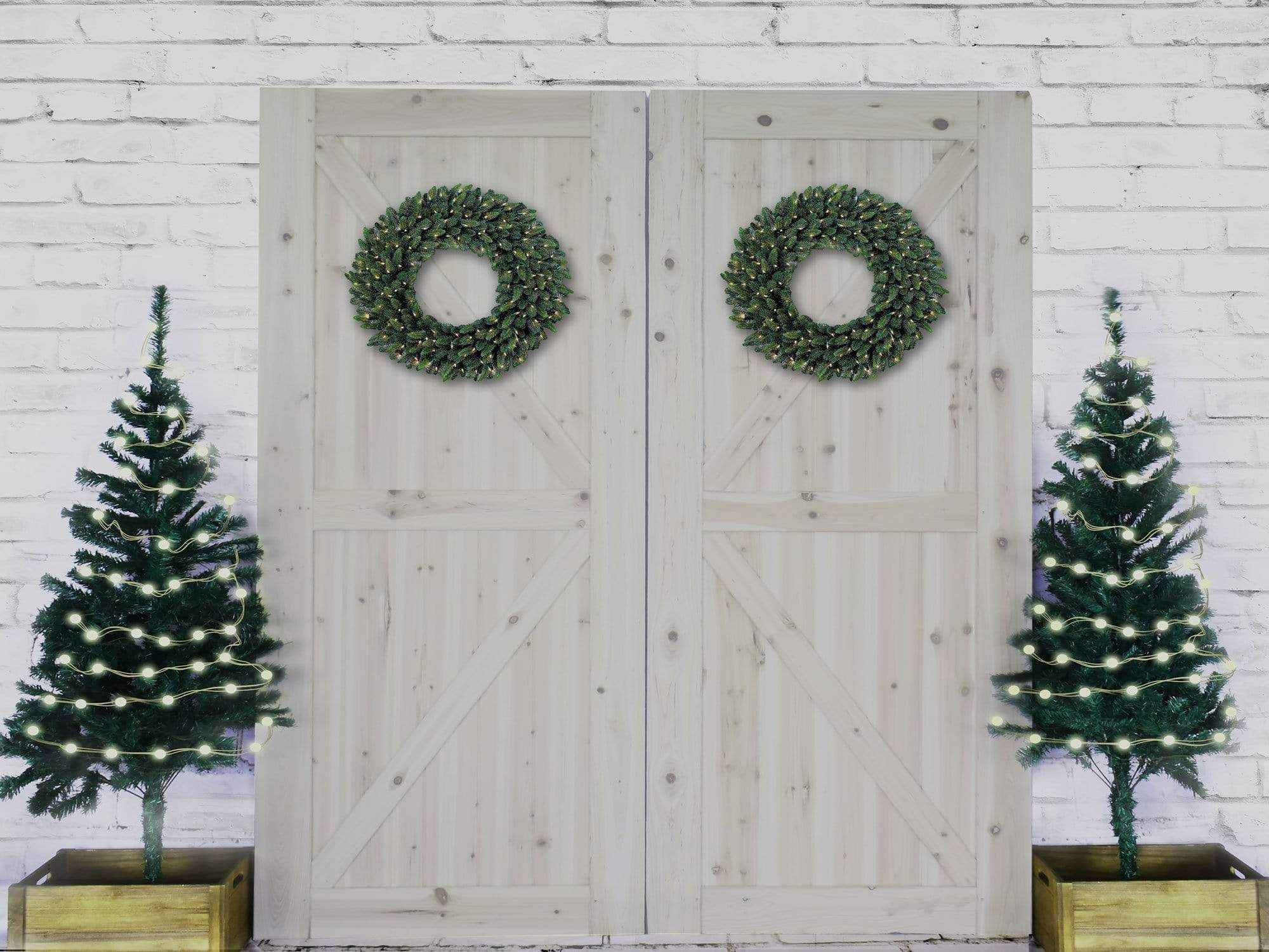 Katebackdrop£ºKate Christmas Barn Door Decorations Backdrop Designed By Jerry_Sina