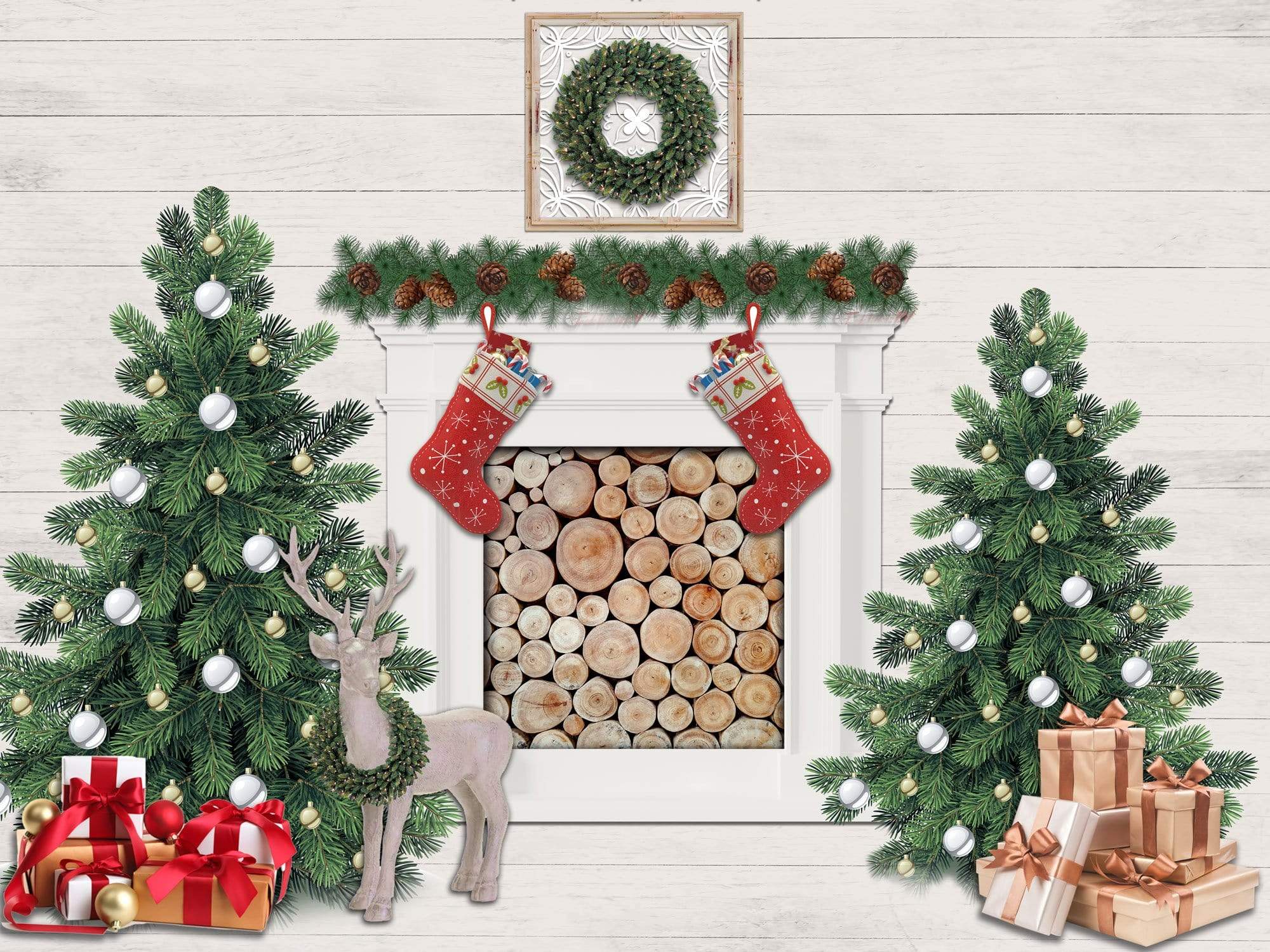 Katebackdrop£ºKate Christmas Trees Gifts Room Backdrop Designed By Jerry_Sina