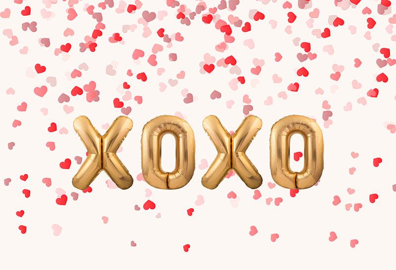 Kate XOXO Saint Valentin Amour Rouge Toile de fond pour la photographie