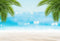 Kate Plage Été Feuilles de cocotier Mer Bokeh Toile de fond pour la photographie - Kate Backdrop FR