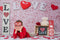Katebackdrop鎷㈡綖Kate Love Brick Wall Backdrop for Valentines