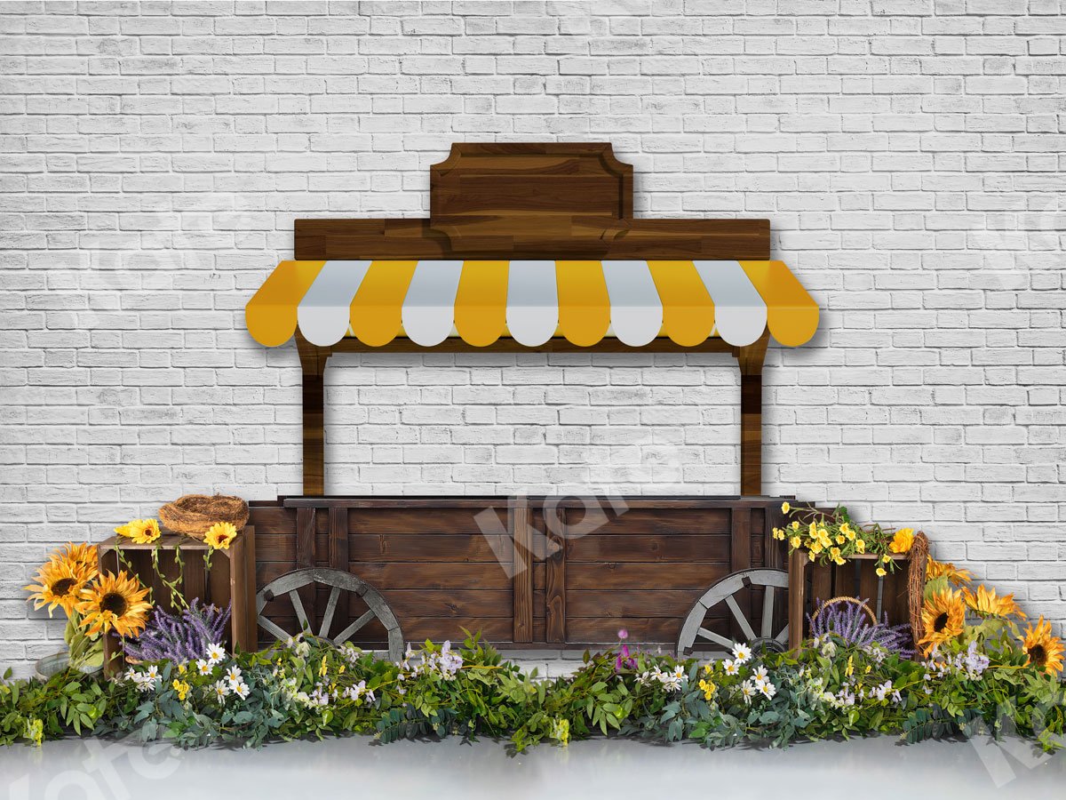 Kate Stand de fleurs Mur de briques Blanc Toile de fond pour la photographie - Kate Backdrop FR