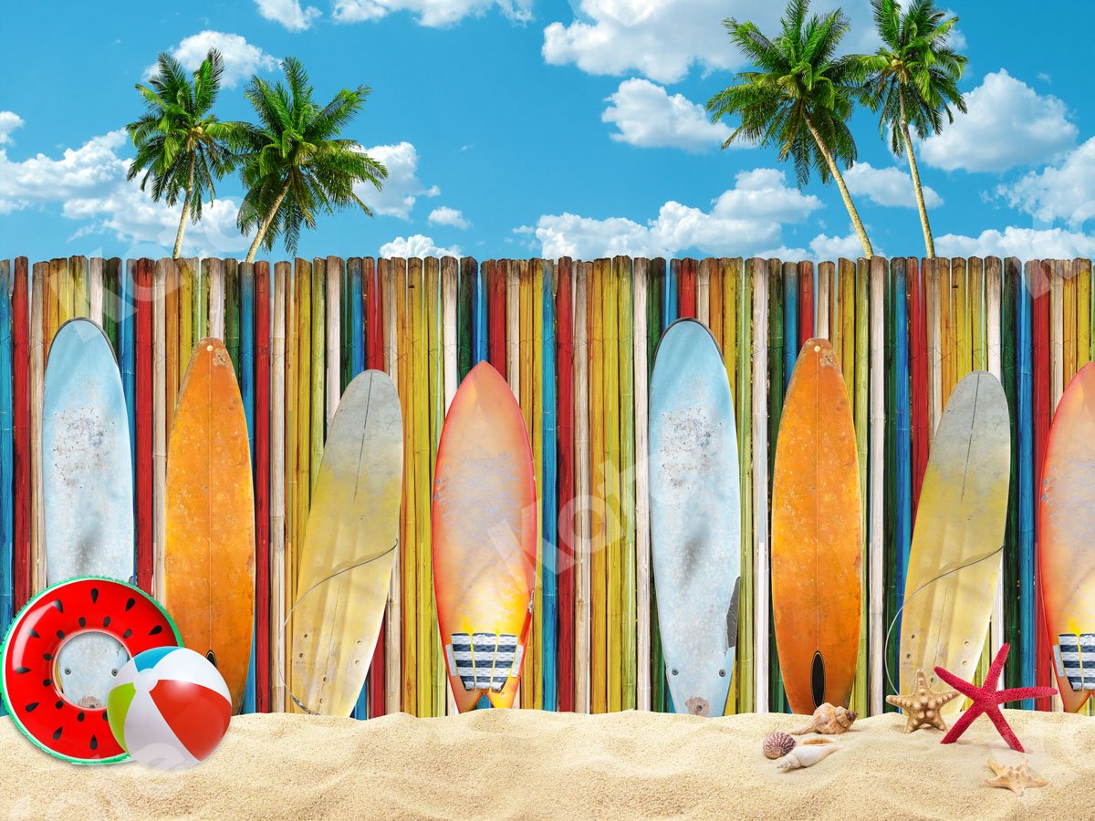 Kate Planche de surf Plage Été Toile de fond pour la photographie - Kate Backdrop FR