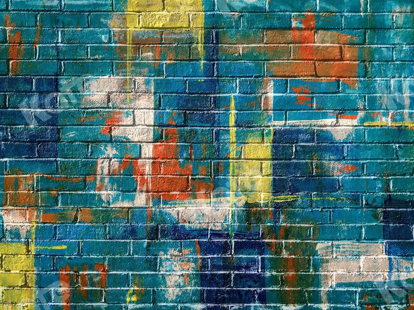 Kate Mur de briques Graffiti Bleu Toile de fond pour la photographie