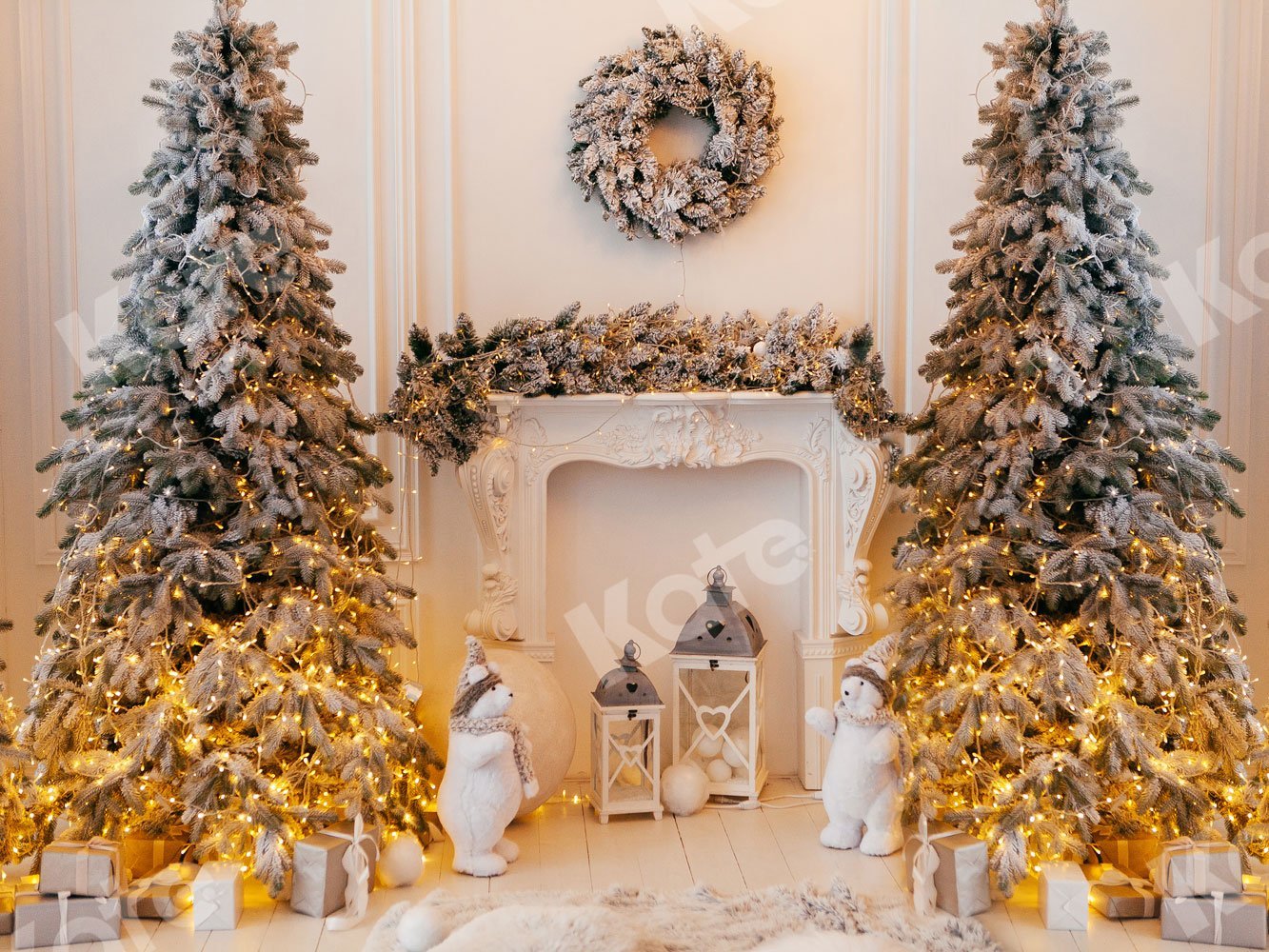 Kate toile de fond de cheminée blanche de Noël pour la photographie - Kate Backdrop FR