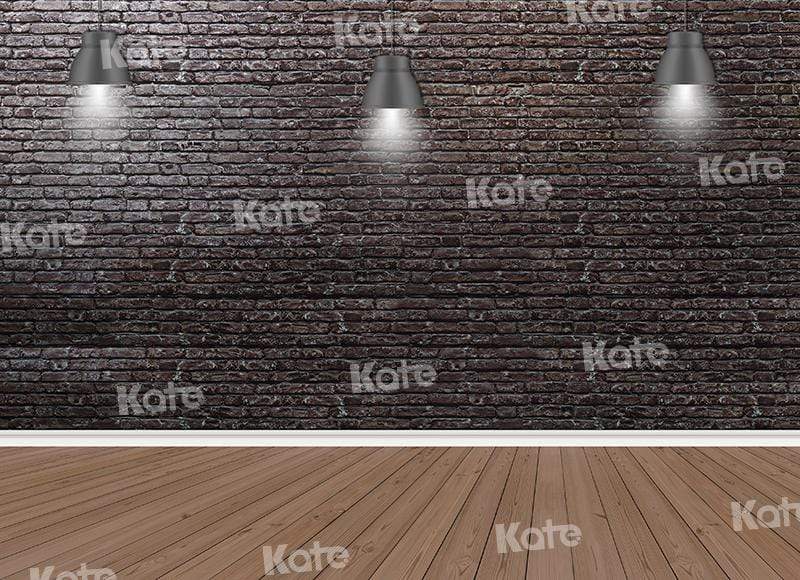 Kate mur de briques lumières de fond de plancher de bois pour la photographie