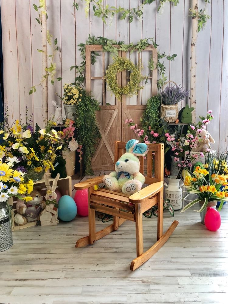Kate Pâques Porte Bois Grange Floral Toile de fond conçue par Jia Chan Photographie - Kate Backdrop FR