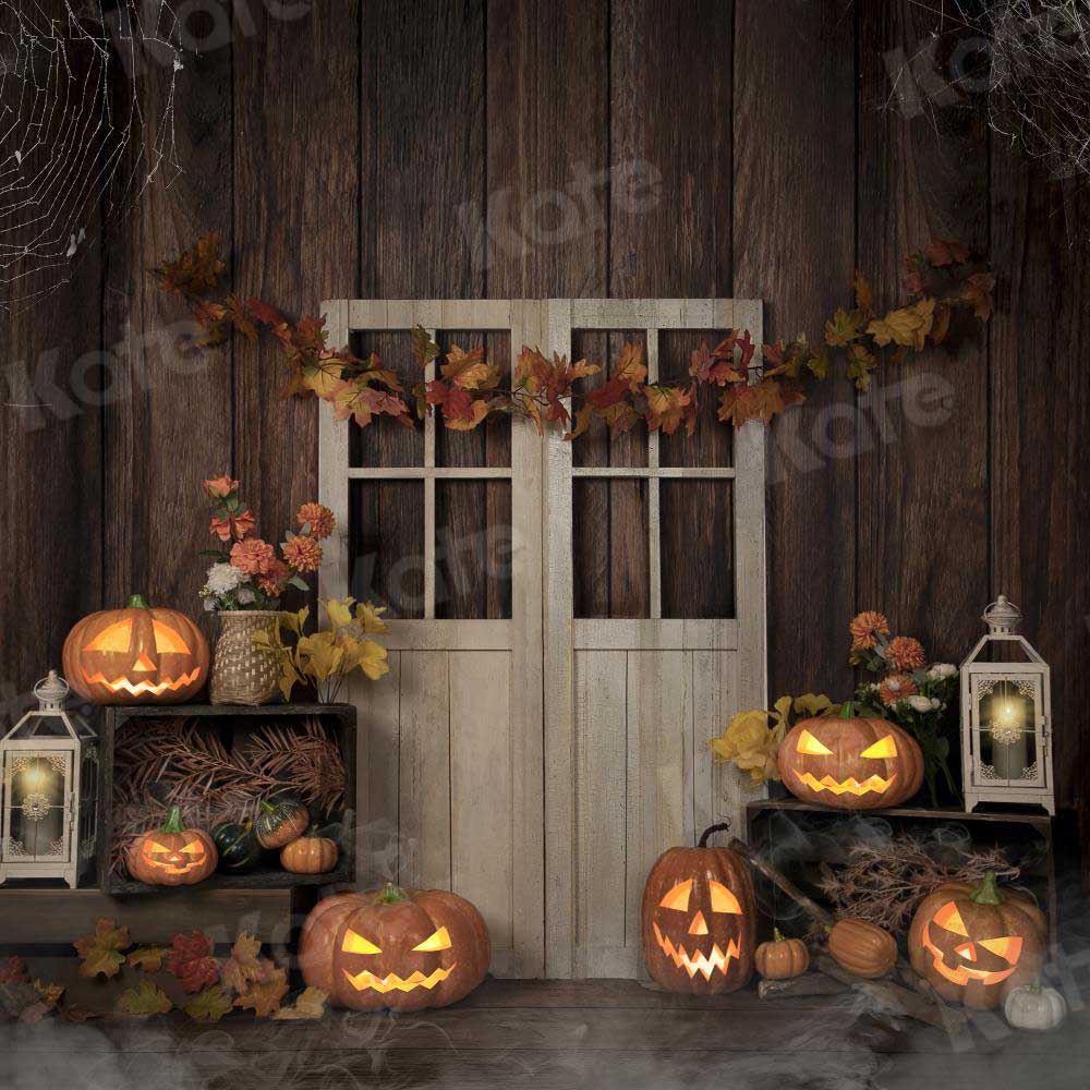 Kate Lumières Citrouilles Automne Halloween Toile de fond conçue par Jia Chan Photographie