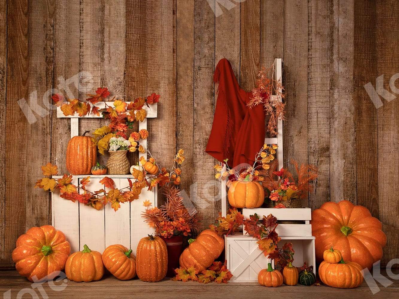 Kate Toile de fond de stand de citrouilles d'Halloween d'automne / Thanksgiving conçue par Jia Chan Photographie