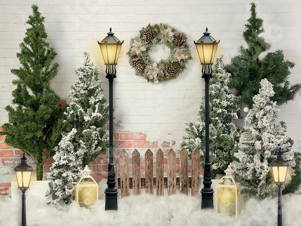 Kate Xmas Jardin de Noël de toile de fond avec des lumières conçu par Emetselch
