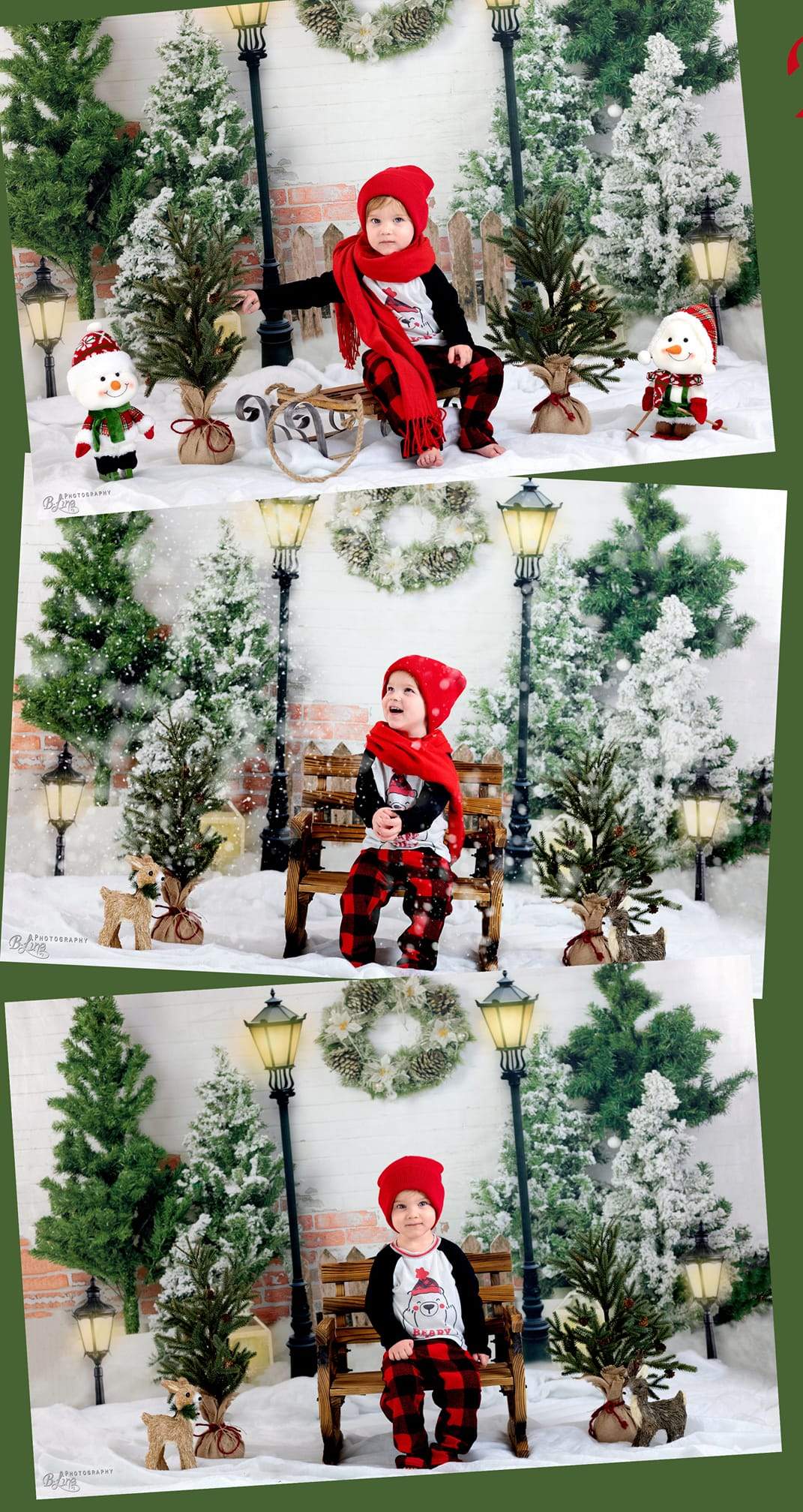 Kate Xmas Jardin de Noël de toile de fond avec des lumières conçu par Emetselch