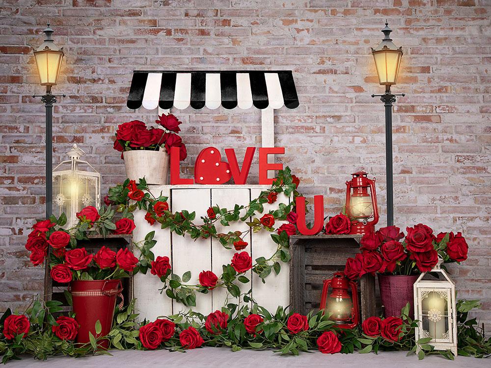 Kate Fond de stand de roses de la Saint-Valentin conçu par Emetselch