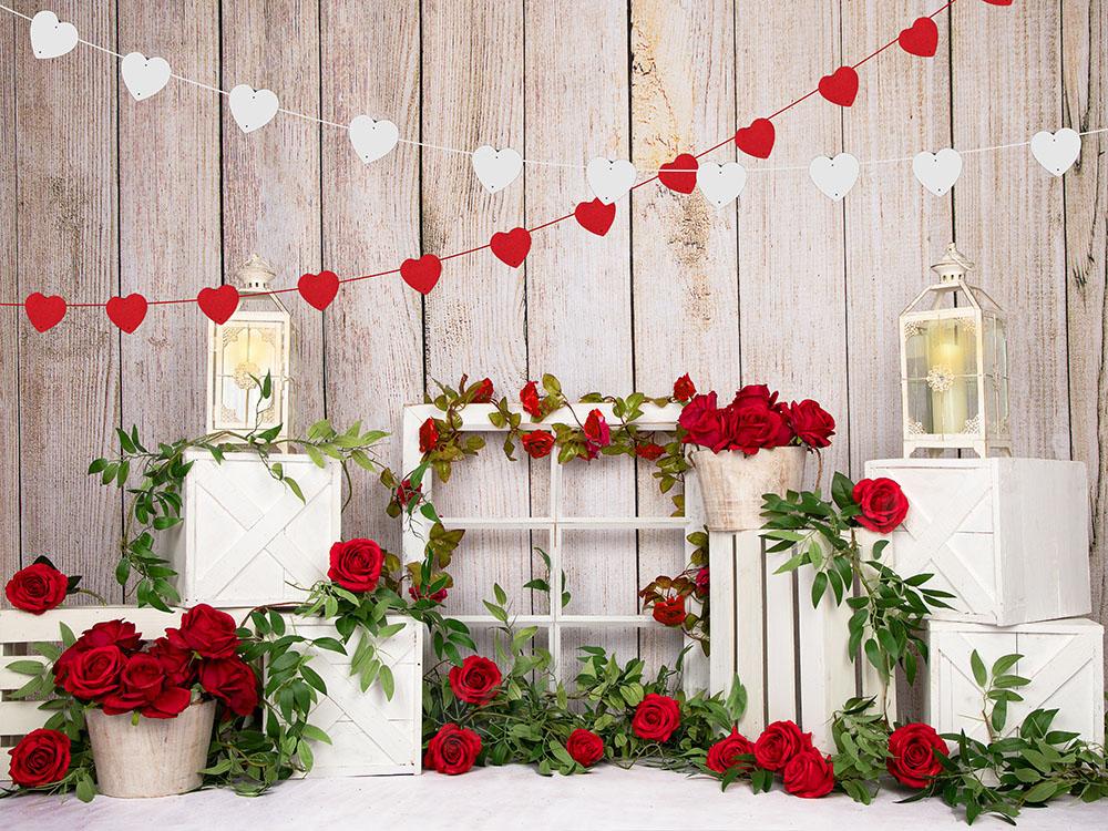 Kate Roses Saint-Valentin Mur en bois Toile de fond conçue par Emetselch - Kate Backdrop FR