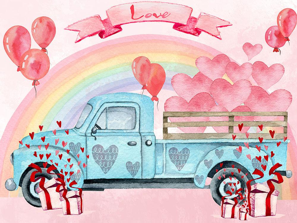 Toile de fond Kate La Saint-Valentin Camion d'amour conçue par GQ
