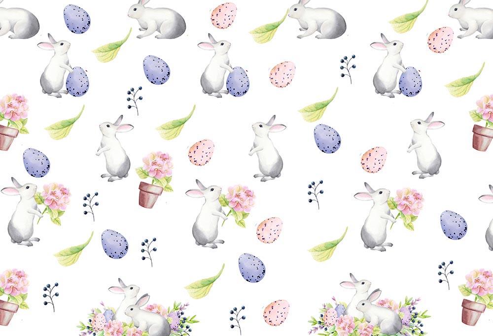 Kate Oeufs Bleu & Rose Lapin Pâques Blanc Toile de fond conçue par Chain Photographie - Kate Backdrop FR