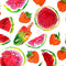 Kate Été Crème glacée Fraise Pastèque Toile de fond conçue par GQ - Kate Backdrop FR