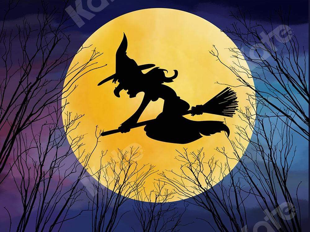 Kate Halloween toile de fond sorcière lune nuit conçu par chaîne photographie