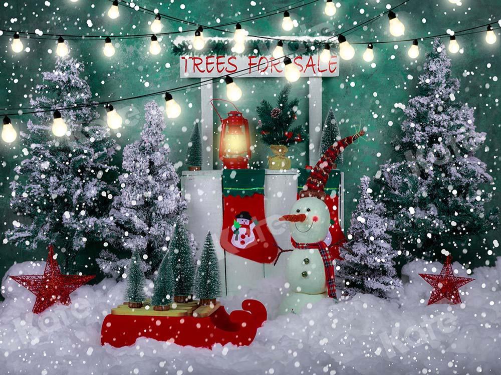 Kate Arbres de Noël Chute de neige Lumières Toile de fond conçu par Emetselch