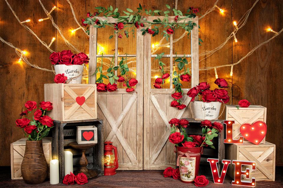 Toile de fond de lumières de roses de la Saint-Valentin Kate Conçu par Emetselch