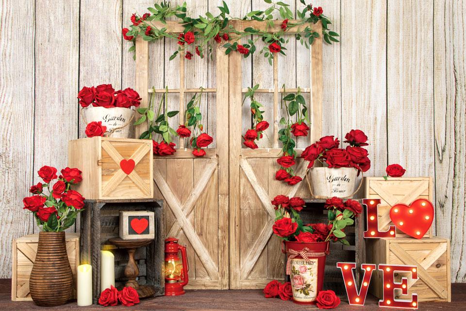 Kate Toile de fond de porte Roses de la Saint-Valentin conçue par Emetselch - Kate Backdrop FR