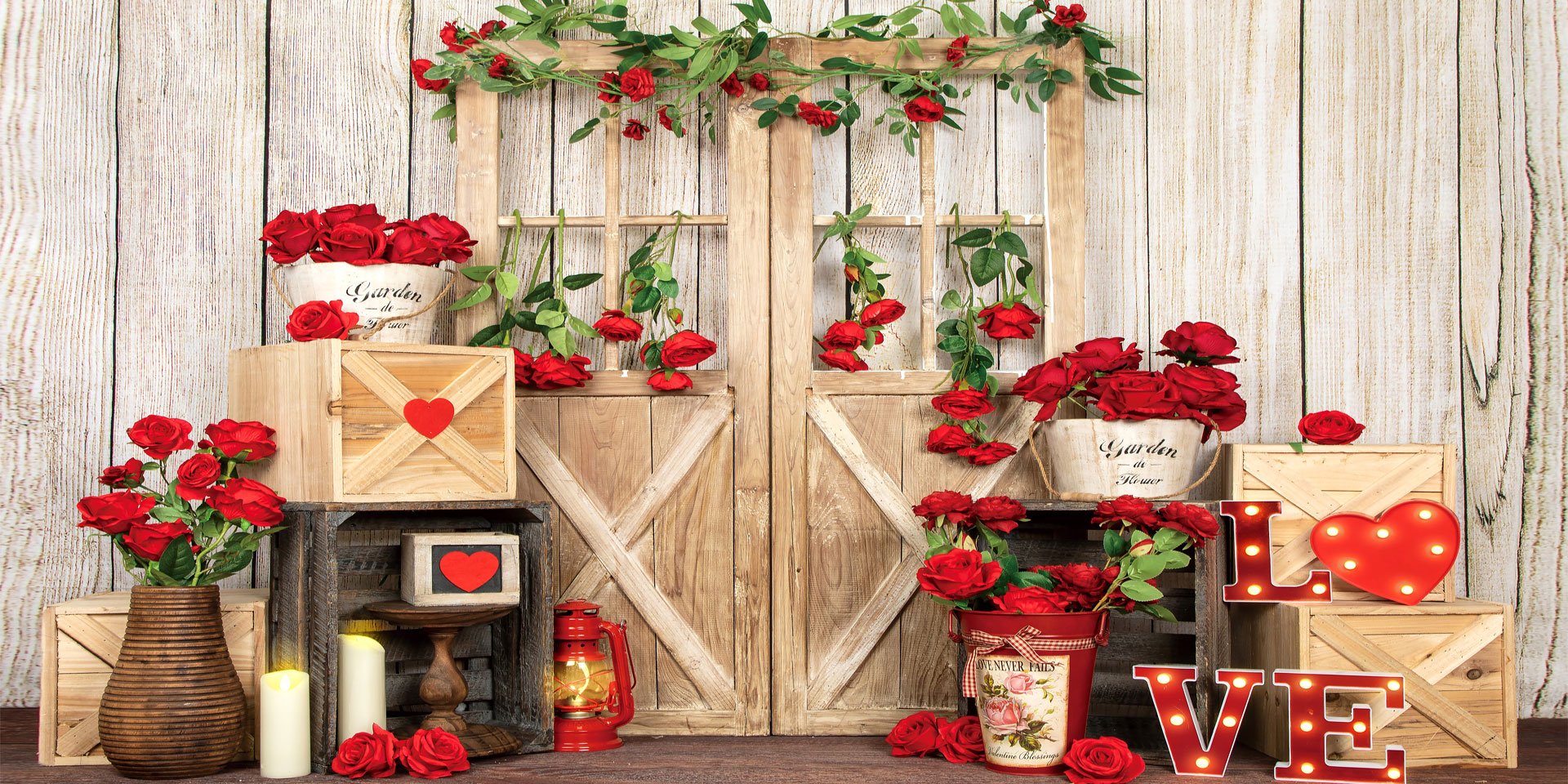 Kate Toile de fond de porte Roses de la Saint-Valentin conçue par Emetselch - Kate Backdrop FR
