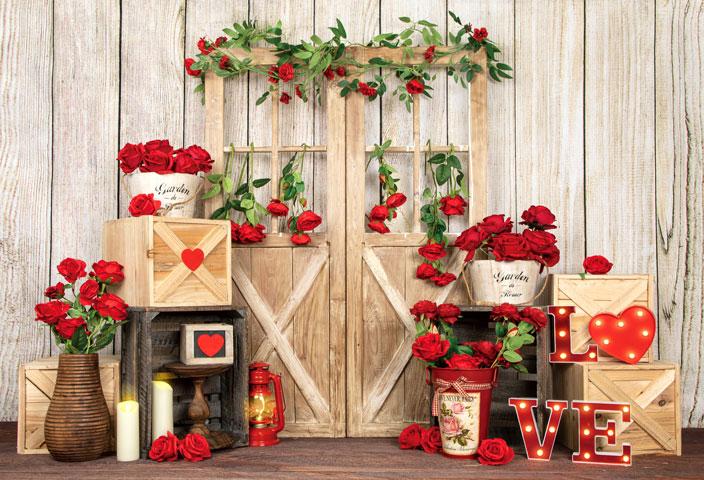 Kate Toile de fond de porte Roses de la Saint-Valentin conçue par Emetselch - Kate Backdrop FR