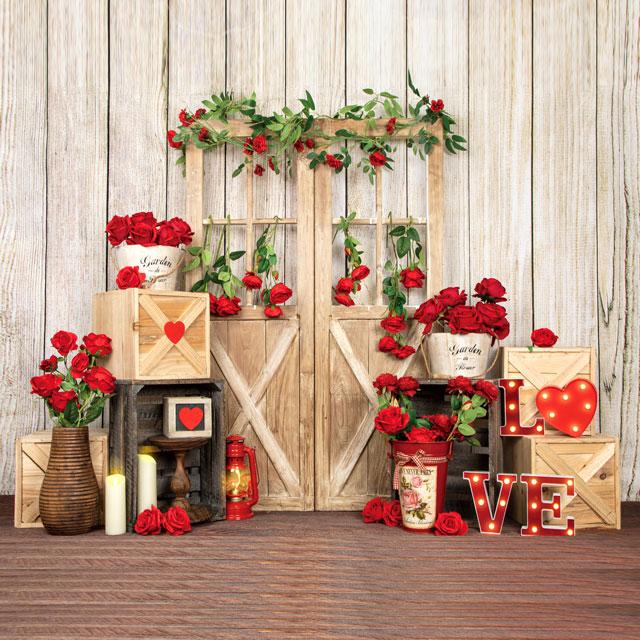Kate Toile de fond de porte Roses de la Saint-Valentin conçue par Emetselch - Kate Backdrop FR