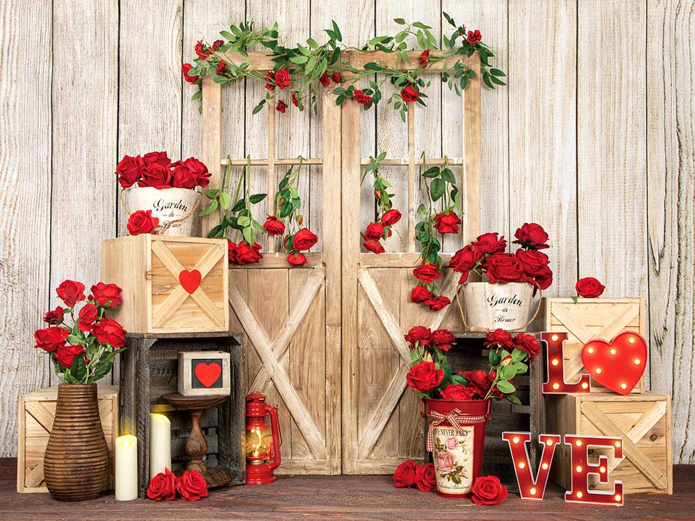 Kate Toile de fond de porte Roses de la Saint-Valentin conçue par Emetselch - Kate Backdrop FR