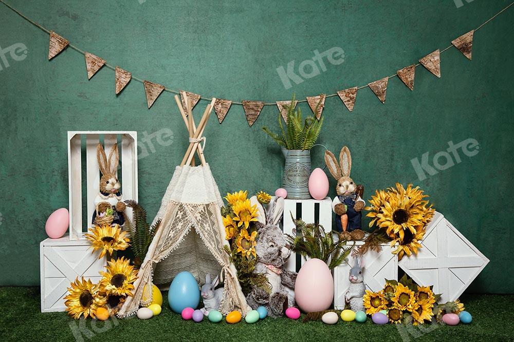 Kate Tente Pâques Oeuf Lapin Vert Toile de fond conçu par Emetselch - Kate Backdrop FR
