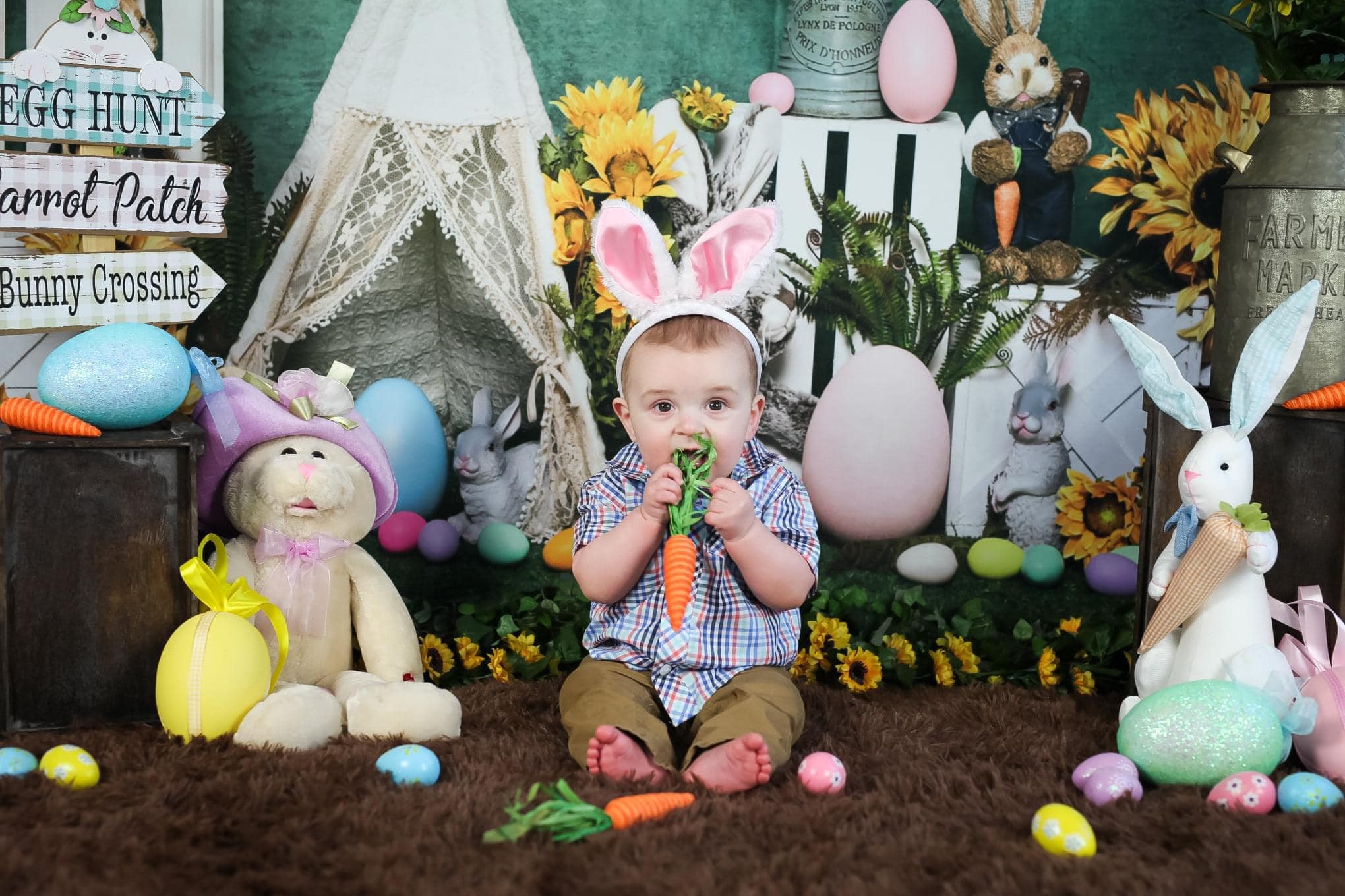 Kate Tente de Pâques oeuf lapin toile de fond vert conçu par Emetselch