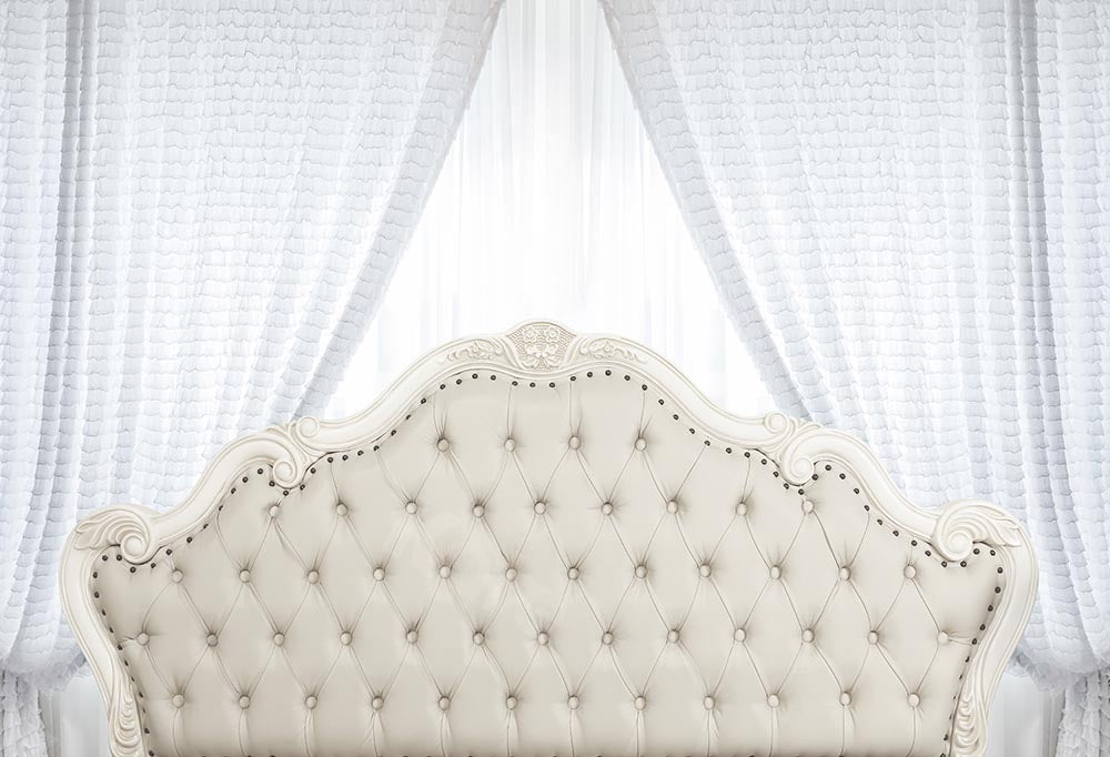 Kate Tête de lit Chambre Blanc Simple Rideau Toile de fond pour la photographie - Kate Backdrop FR