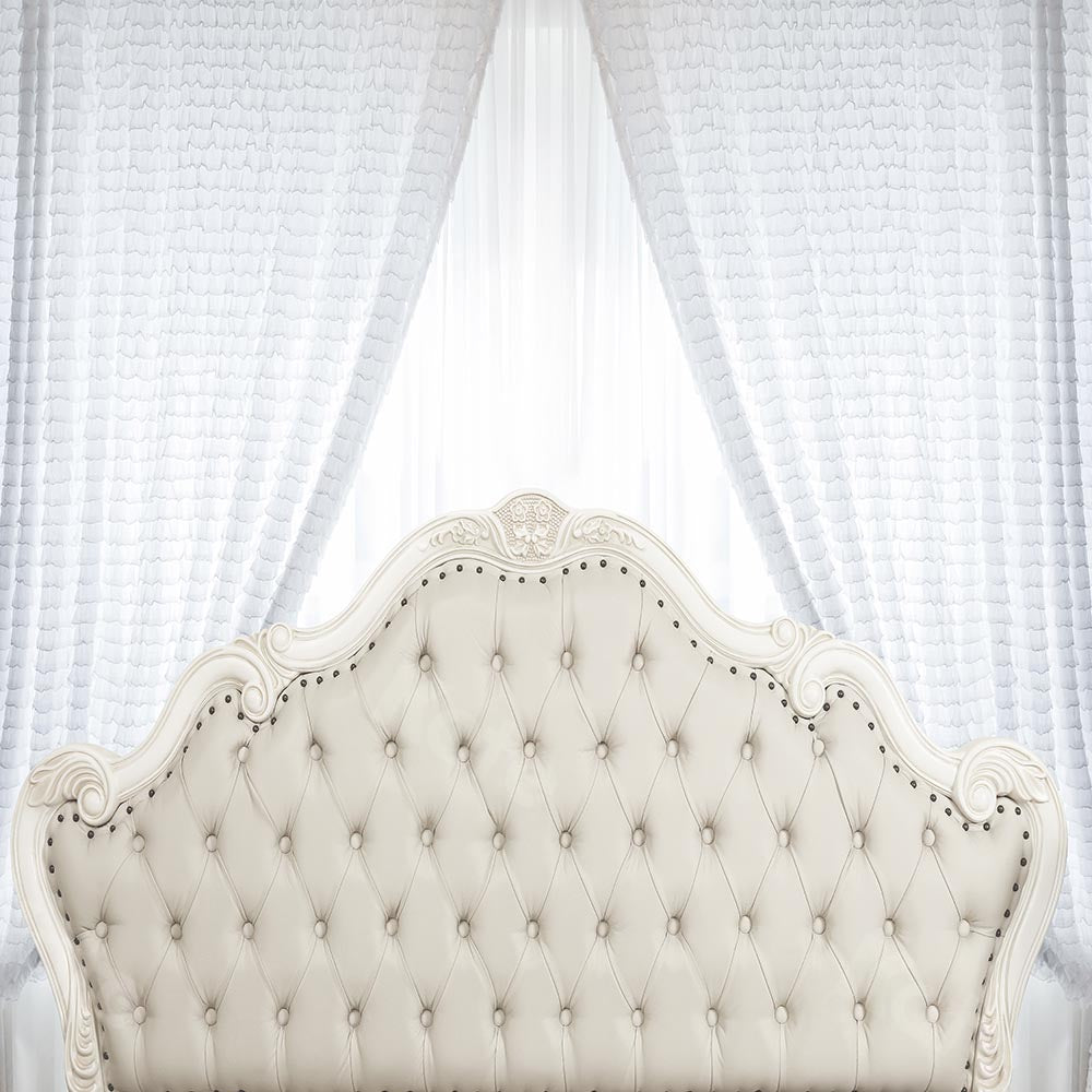 Kate Tête de lit Chambre Blanc Simple Rideau Toile de fond pour la photographie - Kate Backdrop FR
