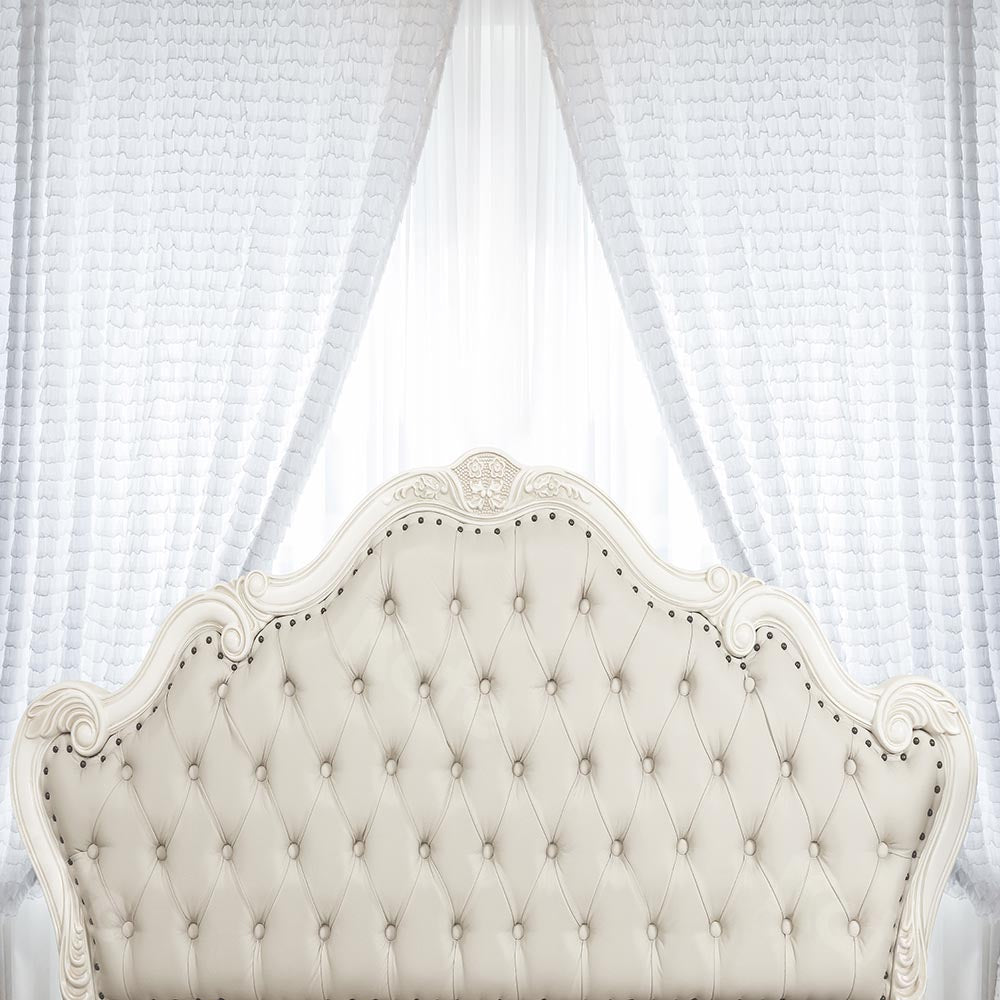 Kate Tête de lit Chambre Blanc Simple Rideau Toile de fond pour la photographie