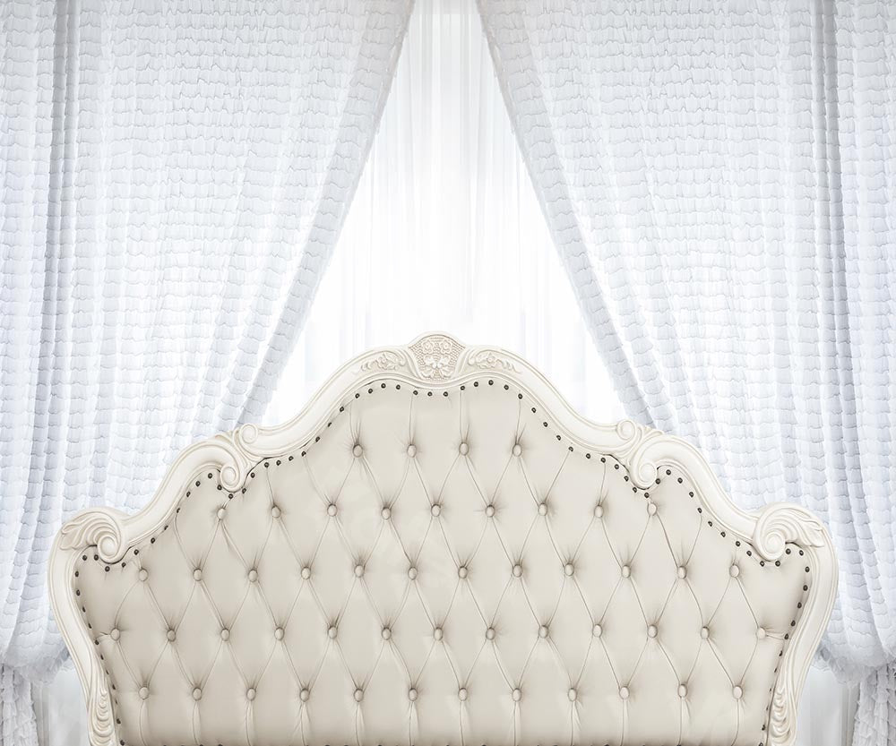 Kate Tête de lit Chambre Blanc Simple Rideau Toile de fond pour la photographie
