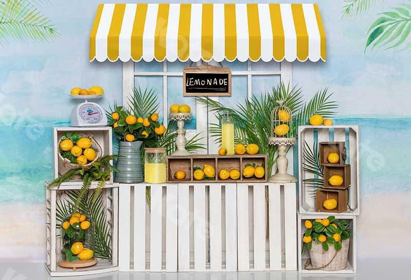 Kate Toile de fond de plage de stand de limonade d'été conçue par Emetselch