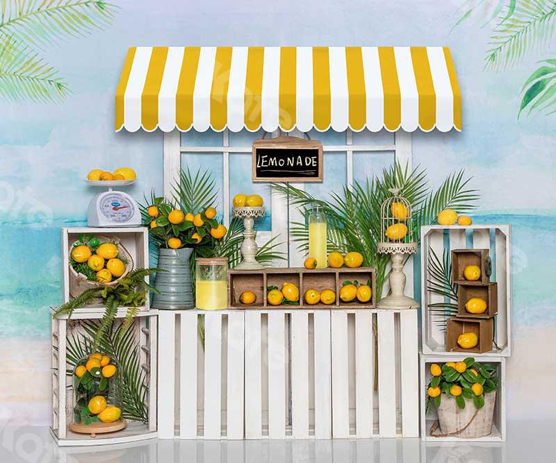 Kate Toile de fond de plage de stand de limonade d'été conçue par Emetselch