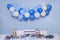 Kate Cake smash Fleurs Ballons Bleu Toile de fond conçu par Emetselch - Kate Backdrop FR
