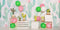 Kate Été Cake Smash Ballons Cactus Toile de fond conçu par Emetselch - Kate Backdrop FR