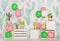 Kate Été Cake Smash Ballons Cactus Toile de fond conçu par Emetselch - Kate Backdrop FR