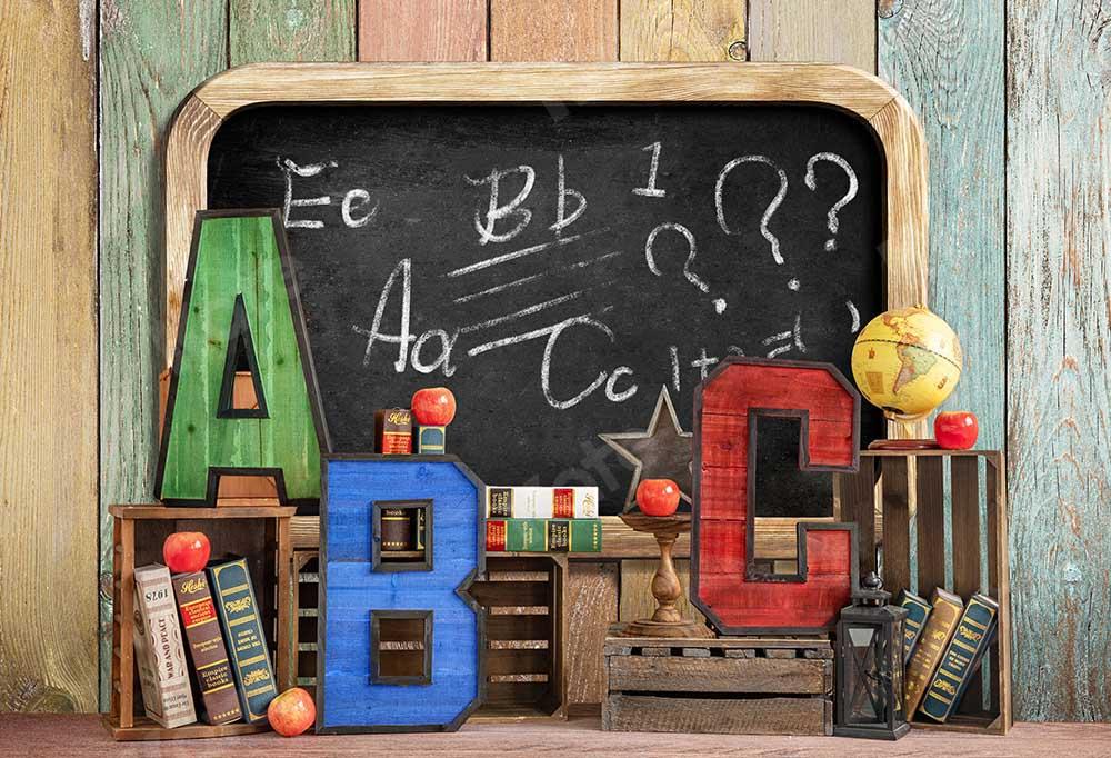 Kate Retour à l'école Été Tableau noir Coloré ABC Toile de fond conçu par Emetselch - Kate Backdrop FR